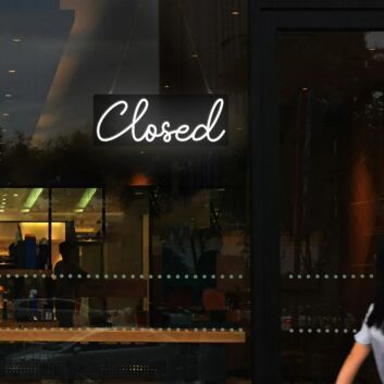 White Close Neon Sign Art Neon Sign