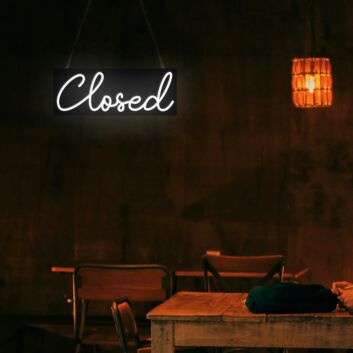 White Close Neon Sign Art Neon Sign