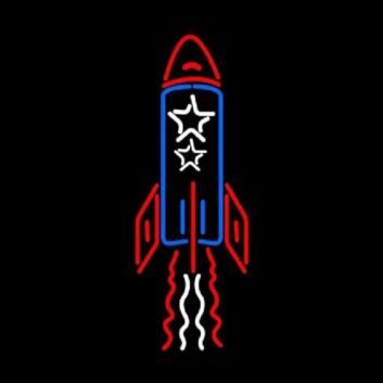 Neon Rocket Handmade Art Neon Sign Wall Decor
