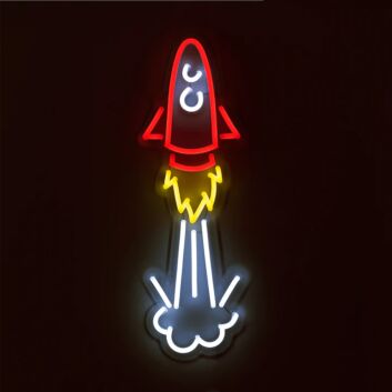 Neon Rocket Led Wall Decoration Sign