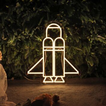 Pink Neon Rocket Wall Neon Art Decor