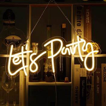 Lets Party Neon Sign Christmas Party Room Decor