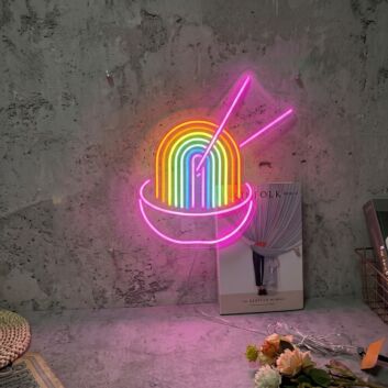 Rainbow Pho Ramen Led Neon Sign With Dimmer Neon Bar Sign Wall Neon Sign