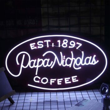 Papa Nicholas Coffee Neon Sign