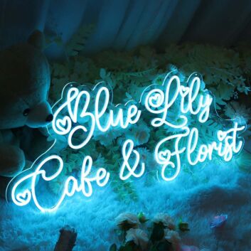 Blue Lily Cake And Florist Neon Sign