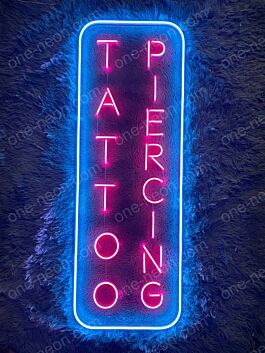 Vertical Tattoo and Piercing LED Neon Sign