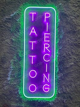Vertical Tattoo and Piercing LED Neon Sign
