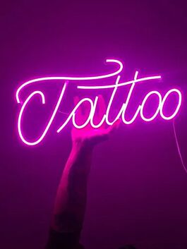 Tattoo Sweeping Script LED Neon Sign