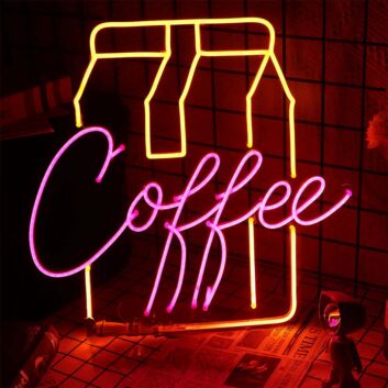 Coffee Milk Carton Neon Sign