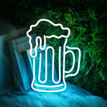 Spilled Beer Blue LED Neon Sign