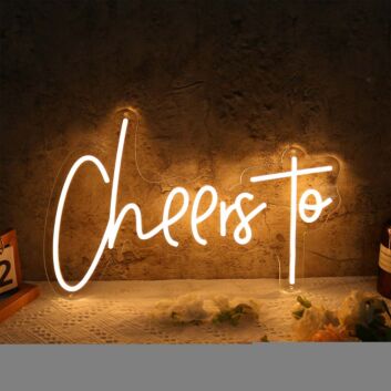 Cheers To Yellow Neon Sign