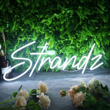 Stands White Neon Sign