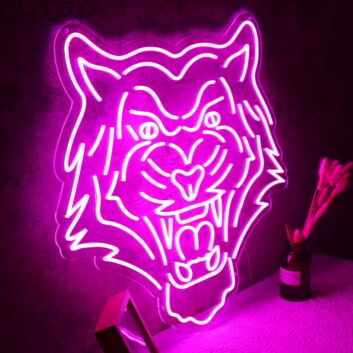 Tiger Head Purple Neon Sign