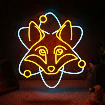 Fox Head Yellow Neon Sign