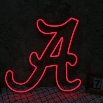 Capital Letter A Red Neon Sign