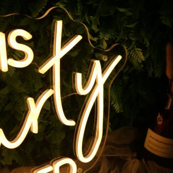 Let Us Get This Party Started Yelow Neon Sign