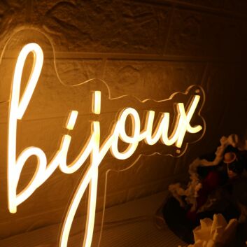 Love And Bijoux Yellow Neon Sign