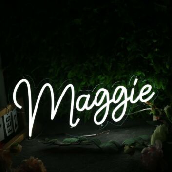 Maggie White Neon Sign