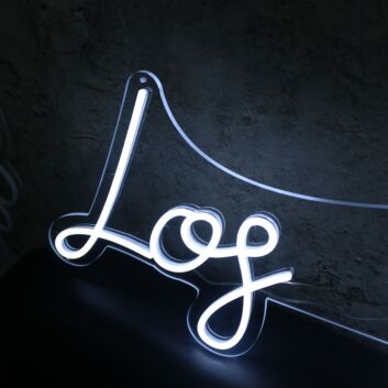 Log Pagillag White Neon Sign