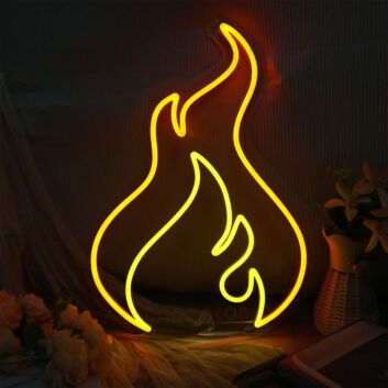 Yellow Flame Neon Sign