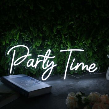 Party Time White Neon Sign