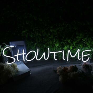 Show Time White Neon Sign