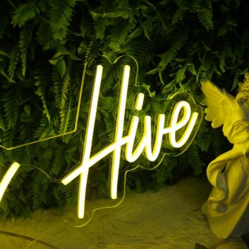 The Honey Hive Yellow Neon Sign