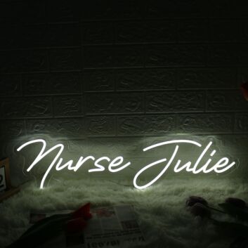 Nurse Julie White Neon Sign