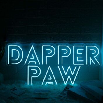 Dapper Paw Blue Neon Sign