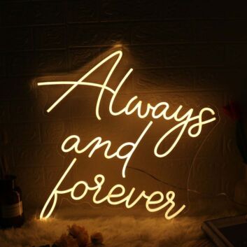 Always And Forever Yellow Neon Sign