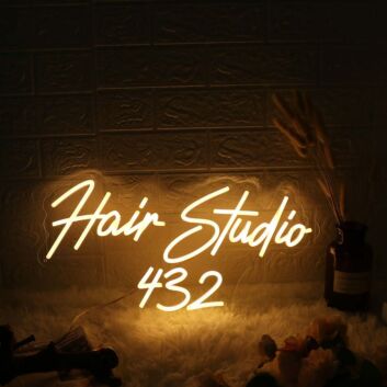 Hair Studio 432 Custom LED Neon Sign