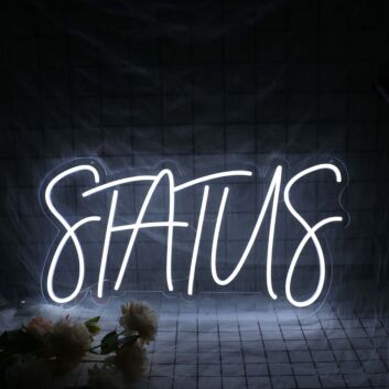 Status White LED Neon Sign