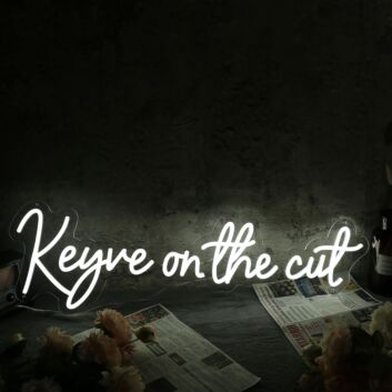 Keyve On The Cut White Neon Sign