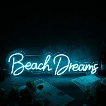 Beach Dreams Blue Neon Sign