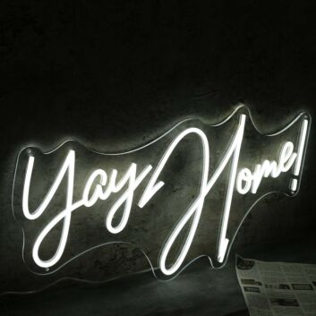 Yay Home White Neon Sign