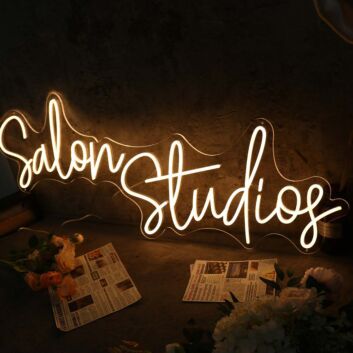 Salon Studios Yellow Neon Sign