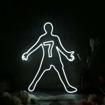 human silhouette With Number 7 Neon Sign