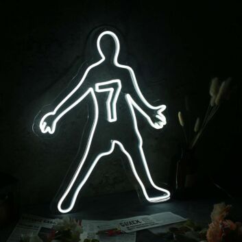 human silhouette With Number 7 Neon Sign