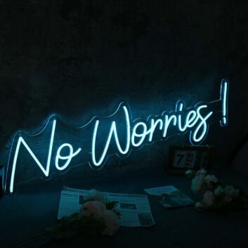 No Worries Blue Custom Neon Sign