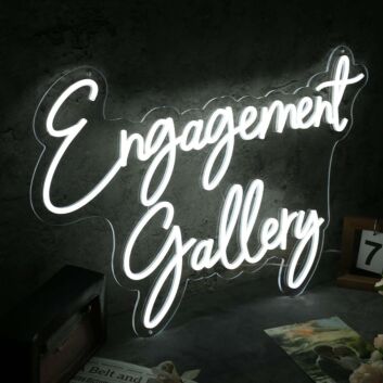 Engagement Gallery White Neon Sign