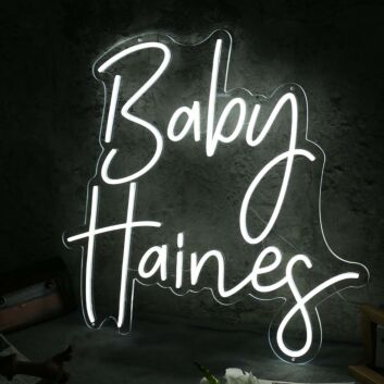 Baby Haines White Neon Sign