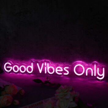 Good Vibes Only Purple Neon Sign