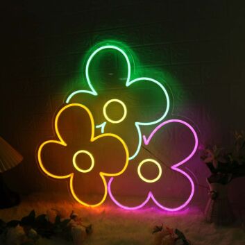 Colorful Flowers Custom Neon Sign