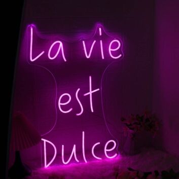 La Vie Est Dulce Purple Neon Sign