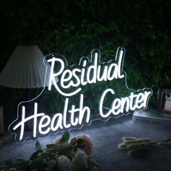 Residual Health Center White Neon Sign