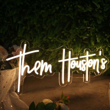 Them Houston&#039;s Yellow Neon Sign