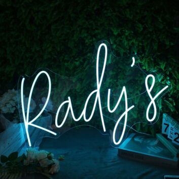 Rudy's Blue Neon Sign