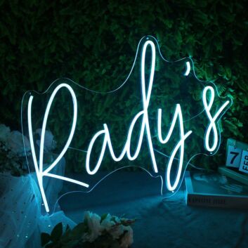 Rudy&#039;s Blue Neon Sign