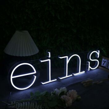 Eins White Neon Sign