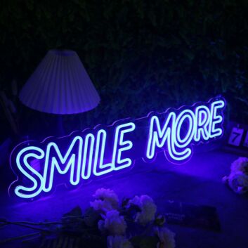 Smile More Blue Neon Sign
